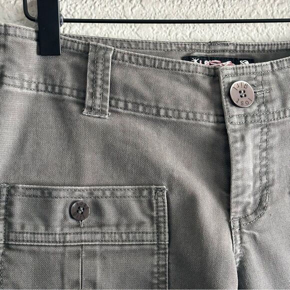Y2K Lost Girl Convertible Cargo Pants Grey Flare Utility Sz 5 Small Vintage Gorp - Picture 4 of 12